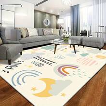 1pc Cute Illustration Decorative Rug, Home Decor, Area Rug, Casual Blanket, Bedside Rug, Bedroom Rug, Washable Rug - Multicolor - View 4