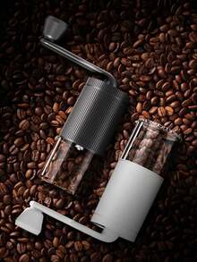 1pc Portable Manual Coffee Bean Grinder, Transparent Visual Chamber With Adjustable Settings, Large Capacity Coffee Powder Box (Free Cleaning Brush), Suitable For Espresso, Pour-Over Coffee, French Press, Ideal For Travel, Camping, Home, Dorm And School Use - Multicolor - View 6