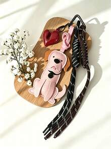 Labrador Shaped Pendant Pu Keychain With Heart And Rope Decoration, Suitable For Women'S Handbag Decoration And Car Keychain Decoration, Day Gift - Multicolor - View 15