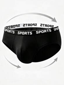 3pcs Solid Color Polyester Triangle Briefs, Breathable Comfortable Triangle Panties, Sports Shorts Underwear, Casual Underwear - Multicolor - View 2