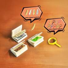Decorative, Readable, Collectible, Giftable! Miniature 2nd-Gen Flower Fairy 5-Pc Book Set, W/3 Mini Books+Magnifier+Quill Pen, 1:12 Scale Simulated Books, Dollhouse/Model House Accessories, Home Decor Ornaments, Perfect For Collection And Gifting. - 5Pcs - View 5