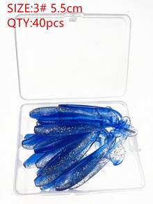 40pcs Multi-Color T-Tail Soft Lures, 5.5cm & 7cm Two Sizes, Bionic Small Fish Artificial Bait, Freshwater & Saltwater Fishing, Suitable For Amur, Bass, Mandarin Fish - Multicolor - View 11