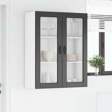 Nero Legno ingegnerizzato Mobile da Parete 80x31x100cm Mobile da Cucina Armadio Montaggio a Parete Scaffale Ordine Ufficio Interno Dispensa Sala da Pranzo Casa Organizzazione Lavanderia Soggiorno Corridoio - nero - Visualizzare 3