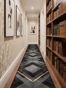 Velvet Modern Extra Long Hallway Runner Rug, Machine Washable, Non-Slip, Suitable For High Traffic Areas, Living Room, Bedroom, Home Office, Kitchen, Room Decor, Machine Made - Gold - View 18