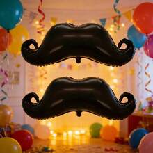1/3 Pcs 36-Inch Large Black Beard-Shaped Foil Balloon – Suitable For Bachelor Parties, Birthday Parties, And Father's Day Decorations - View 4