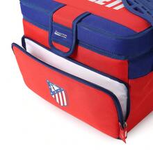 Atlético de Madrid 馬德里競技隊保溫午餐包，附提把和肩帶，正面拉鍊口袋，600D聚酯材質，尺寸：31.8x18.7x21.9厘米 - 選項 3 - 查看 4