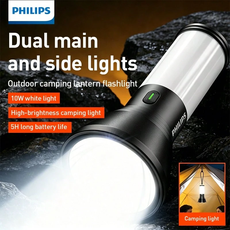PHILIPS Rechargeable Battery Flashlight, Ultra-Long Life, High Capacity, Portable Spotlight For Outdoor And Emergency Lighting - Multicolor - View 1