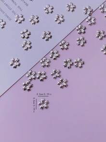 100pcs Metal Rivet Cherry Blossom Style Nail Art Decorations, DIY Metal Floral Nail Art Decor, Japanese Punk Style, Nail Art Supplies, Nail Art Accessories, Y2K Nail Charms - Multicolor - View 3