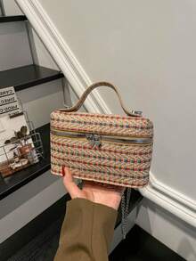 Lightweight Mini Bags, Chain Bags, Quilted Thread Bags, Handbags, Bucket Bags, Suitable For Teen Girls, College Students, And White-Collar Workers, - Khaki - View 1