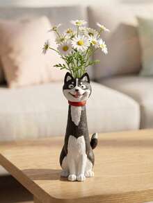 1pc Handmade Funny Dog-Shaped Unique Resin Vase, Home Desktop Decor Ornament | Home Decor, Room Decor, Bohemian Style, Desktop Decor, Cute Collectible, Unique Gift, Dining Table Centerpiece, Housewarming Gift - New Model - View 7