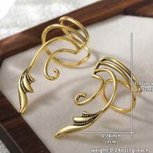 DIYCCPC Vintage Swirl Design Women's Ear Clips, 3D Design, Personalized Copper Jewelry For Women - Gold - View 2