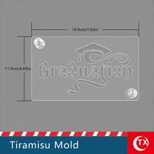 1pc Transparent Acrylic Tiramisu Cake Stencil, Personalized Tiramisu Cake Printing Mold, Creative Cake Mold, Hollowed-Out Blessing Phrase Design Template, Easy To Use, Clear Pattern, Reusable,Suitable For Graduation Party Cake Decoration - View 18