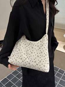 Large Capacity Corduroy Tote Bag For Women 2026 New Fashion Commuter Shoulder Handbag Versatile Niche Design - White - View 3