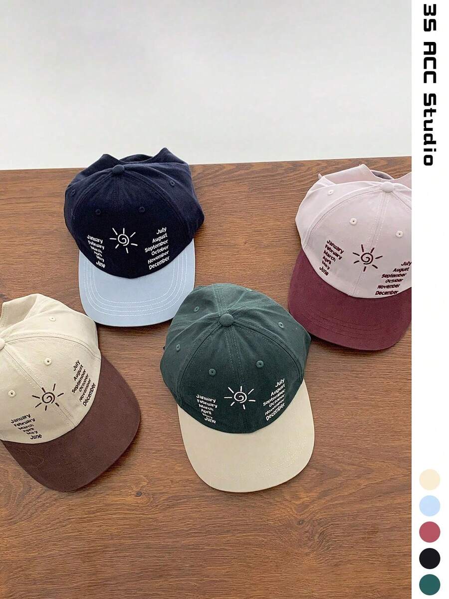 拼色美式字母刺繡平帽簷寬帽簷棒球帽 春夏修飾臉型 旅行顯臉小 嘻哈風 男士遮陽帽 滑板嬉皮女孩風