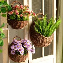 Ins Style Pastoral Wall Hanging Planter, Woven Wall Hanging Basket - Original Design Handmade Decorative Item, Hanging Woven Wall Hanging Basket With Protective Material, For Hands, Home Decor, Suitable For Patio, Living Room, Bedroom - Wall-mounted - View 8