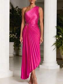 Women Cocktail Dresses - Hot Pink - View 1