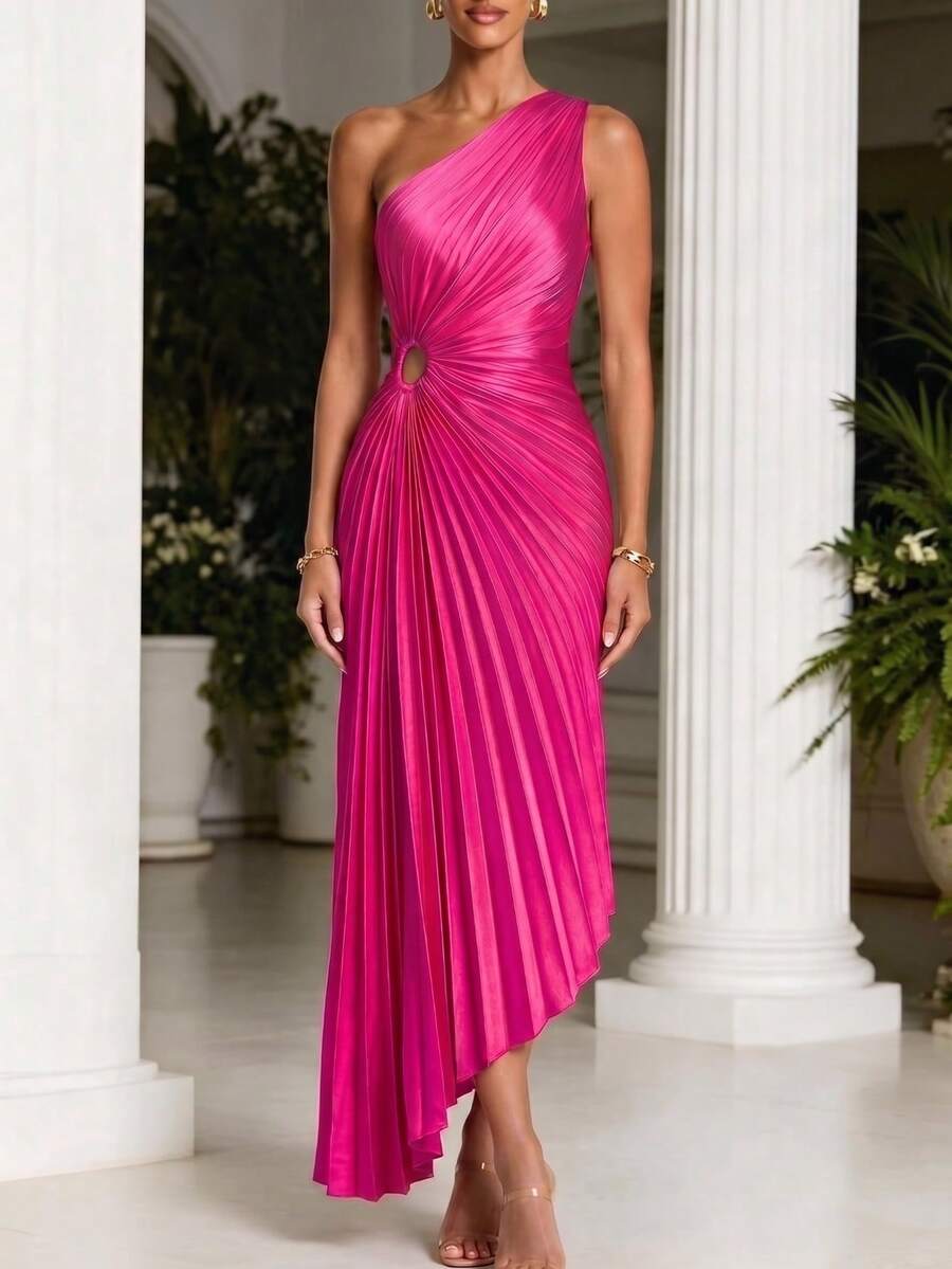 Women Cocktail Dresses - Hot Pink - View 1