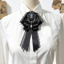 1pc Handmade Unisex Multi-Layer Lace Rhinestone Exquisite Bow Tie, High-End Elegant, Suitable For Uniform, Daily Wear, Party - Multicolor - View 13