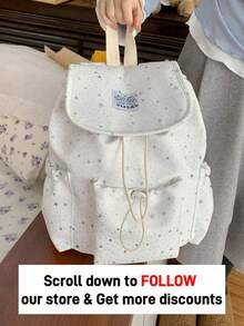 Mochila con cordón, mochila con estampado de estrellas, mochila multifuncional, mochila para estudiantes, mochila casual, mochila ligera, mochila de uso diario, bolso de mano, bolso de hombro, mochila de moda - Multicolor - Ver 3