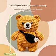Backpack Bear Crochet Material Bag (Handmade By Adults, Not Finished), Suitable For Beginners To Get Started | Includes The Necessary Yarn And Accessories. Detailed Step-By-Step Instructions On Sewing Techniques. - Backpack Bear DIY Kit - View 3