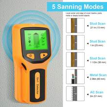 5-In-1 Stud Finder, Wall Scanner, Electronic Stud Sensor, Beam Detector, Wall Detector - Orange - View 4