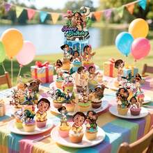 Ocean Adventure Party Decoration Set, Group Character Cake Toppers And Series Cupcake Toppers, Suitable For Birthday Celebration, Halloween Tropical Theme Costume Party, Christmas Holiday, Thanksgiving, Backyard Beach Luau Dessert Decoration Gift - Multicolor - View 7