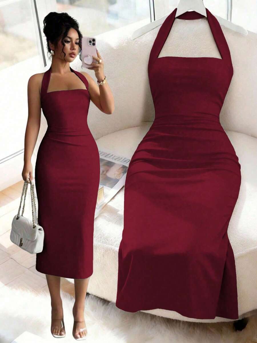 Women Midi Dresses - 波爾多 - 查看 1