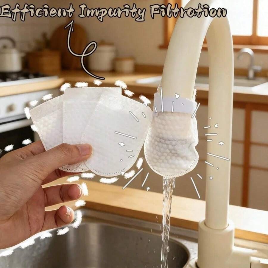 Filter Keran Jaring Nilon Penghilang Karat dan Kotoran, Kantong Pemurnian Air, Aksesori Pipet Wastafel Dapur Kamar Mandi Rumah Universal - View 1