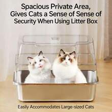 Flip-Top Design Cat Litter Box, Effectively Prevents Litter Scatter. Fully Enclosed Design Helps Contain Odors. Suitable For Cats Under 5kg. Comes With Litter Scoop. - one-size - View 6