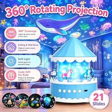 21-In-1 Rotating Starry Sky Ocean Projection Night Light, Immersive Room Decor Atmosphere Lamp, Perfect Birthday Gift For Kids - 1pc - 查看 6