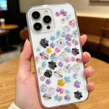 15pcs-Q-Lia 3D Ancient-Style Small Water Droplet Relief Three-Dimensional Crystal Sticker, Cute Glittering Raindrop Character Crystal Glue DIY Decorative Sticker - Multicolor - View 4