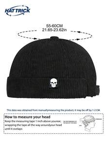 1 pièce Casquette de marin sans visière ajustable en velours côtelé vintage patchwork Silly Little Goose, chapeau de marin, streetwear hip-hop, moto, preppy, polyvalent, décontracté, chapeau Tang, à porter toute l'année - F - Voir 2