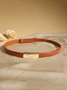 2/1pc New High-Quality Women's Belt With Gold Buckle, Multifunctional Belt, Suitable For Dresses, Jeans, And Sweaters - Multicolor - View 13