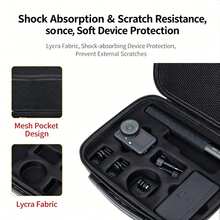 硬殼便攜收納盒,相容 Osmo Action 5 Pro / Action 4 / Action 3,防震保護旅行攜行包,附客製化泡棉切割槽、網袋與舒適手提把手,可收納完整相機配件 - 查看 6