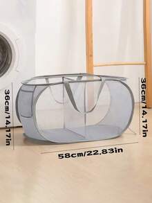 Classic Horizontal 2-Compartment, 3-Compartment Ironing Dirty Clothes Basket Laundry Basket, Multi-Functional Clothing Storage Basket, Multi-Scenario Ironing Laundry Basket, Clothing Storage Basket, Miscellaneous Storage Basket, Suitable For Home, Living Room, Dormitory, Laundry Room. 5 Colors And 3 Models (1-Compartment, 2-Compartment, 3-Compartment) Available - Multicolor - View 6