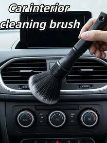 Black Soft Bristle Car Interior Cleaning Brush; A Multi-Functional Dusting And Detailing Brush For Removing Dust From Dashboard Crevices And Car Air Vents; Also Suitable As An Air Conditioner Vent Cleaning Brush. - One Size Fits All - View 6