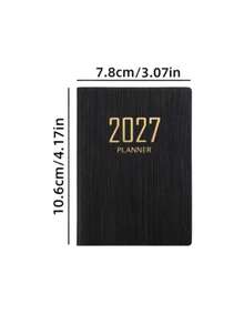 1本客製化 A7 尺寸 2027 英文計畫本，64 張 128 頁薄款週曆筆記本，365 天日計畫年曆，A7 迷你便攜口袋日記本，PU 皮革封面小筆記本 - 彩色 - 查看 2