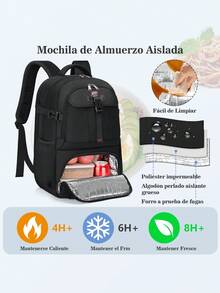 NEWHEY 17.3 Inch Laptop Backpack With USB Charging Port, Waterproof, For Work, Travel, Business, Students - Black - View 6