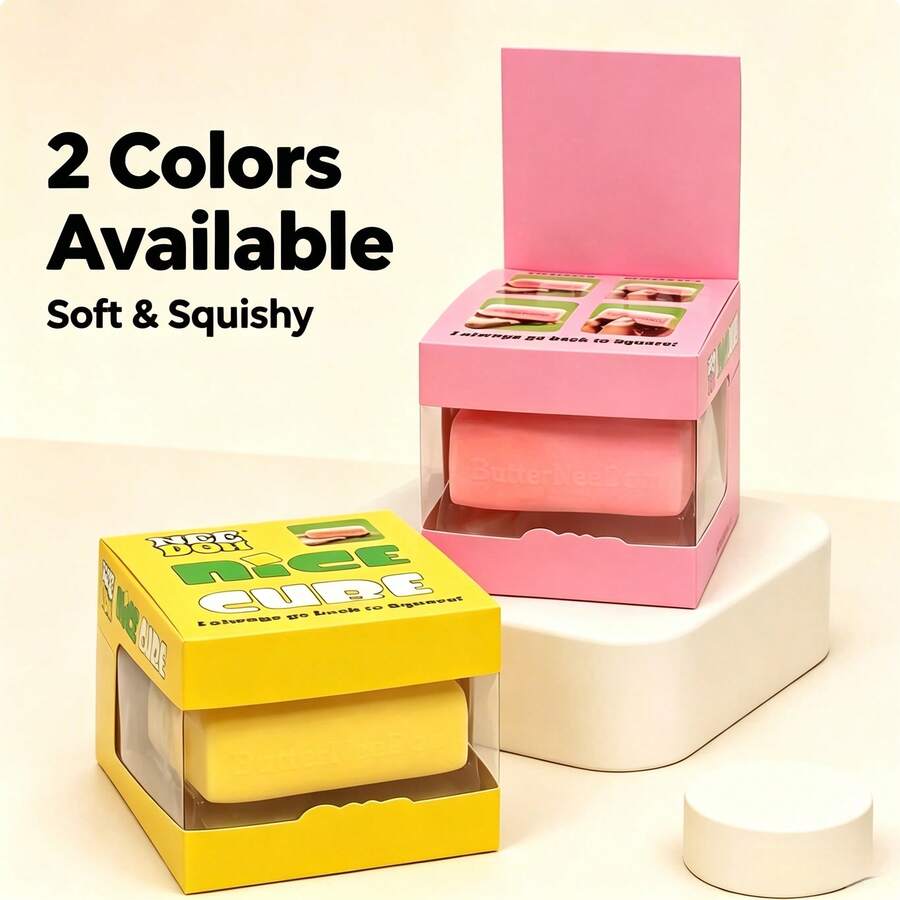 1pc,Cute Butter Bar Shaped Squishy Stick, SquishyStretchable Super Solid Moldable Decompression Toy, Portable Anti-Anxiety Hand Squeeze Fidget Toy For Classroom Office Reward Birthday Holiday Present - 彩色 - 查看 1