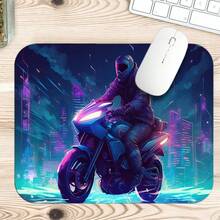 Neon Cyberpunk Motorcycle Rider Extended Gaming Mouse Pad, Large Non-Slip Rubber Waterproof Keyboard Desk Mat For Computer Laptop Game Office Desktop Decor - View 6