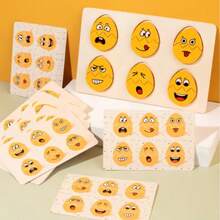 1 Set Puzzle Telur Ekspresi Kayu untuk Anak-Anak, Permainan Meja Kartu Pencocokan Ekspresi Telur Pengenalan Emosi, Mainan Edukasi Pendidikan Dini untuk Melatih Konsentrasi Pengenalan Ekspresi Bayi - MultiWarna - View 4