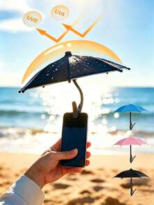 OutdoorPhone Umbrell With Phone Holder, Suitable For Light Rain, Universal Phone, Travel Essential, Holiday Camping And Delivery Essential - Multiple Styles - View 2