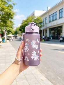 1 buah Gelas Sedotan Anti Bocor Kartun Lucu Matte 500ml untuk Anak-anak, Botol Minum Musim Panas untuk Kembali ke Sekolah Taman Kanak-kanak, Gelas Minum Anti Bocor Portabel untuk Belajar - MultiWarna - View 13