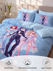 2/3 Piece Printed Duvet Cover Set (1 Duvet Cover + 1/2 Pillow Shams, Insert Not Included), Soft And Anti-Pilling, Suitable For Twin/Full/Queen/Standard Bed, Multiple Sizes Available, Machine Washable, Bedroom Decor, Back To School, Dorm - Multicolor - View 4