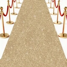 1pc Pink Sequin Aisle Runner Carpet, Wedding Birthday Ceremony Decoration Carpet, Cuttable, Event Mat, Movie Night Red Carpet Runway, Event Party Wedding Commercial Decoration Glitter Carpet, Store Opening Entrance Decoration, Indoor Outdoor Decoration, Wedding Party Supplies, Bridal Shower Gift, Birthday Party Decoration, Home Decor - Rose Gold - View 1