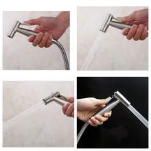 Toilet Bidet Sprayer Set, Includes T-Adapter, Hose And Bracket All-In-One Kit, High Water Pressure Bathroom Handheld Sprayer, Suitable For Personal Hygiene And Home Cleaning - Silver - View 7