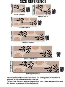 1pc Minimalist Curved Wind Branch & Leaf Diatom Mud Mat, 3.5mm Trimmable, Rubber Bottom Non-Slip Sponge Cushion Anti-Fatigue, Kitchen Bathroom Entrance Universal Dirt-Resistant Absorbent Foot Mat - View 2