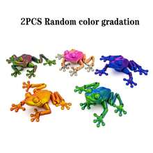 Dynamic Long-Legged Articulated Frog Toy Statue, 3D Printed Multi-Joint Poseable Fidget Toy, Stress Relief Toy, Random Color Stripes - Multicolor - View 11