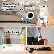 RSH 4 Packs Bluetooth Smart Tracker Works With Apple Find My, Anti-Lost Item Locator Tag For Keys Luggage Backpack Wallet Purse Suitcase, Precise Positioning, Sound Reminder, Privacy Protection, Replaceable Battery, Smart Finder For IOS System - Black - View 3