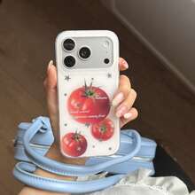 Tomaten- & Silberstern-Handyhülle kompatibel mit iPhone 17 Pro, 16 Pro Max, 15 Pro, 16 Pro, 17, 15, Vollschutz, stoßfest, minimalistisch, frisches Design für Frauen - Verschiedenfarbig - Übersicht 4